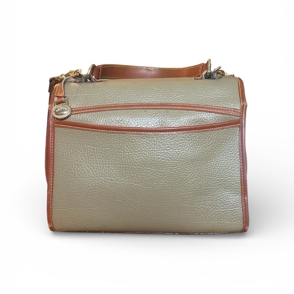 Vintage Dooney & Bourke Pebbled Leather Satchel Crossbody Tan Brown USA - Picture 5 of 6